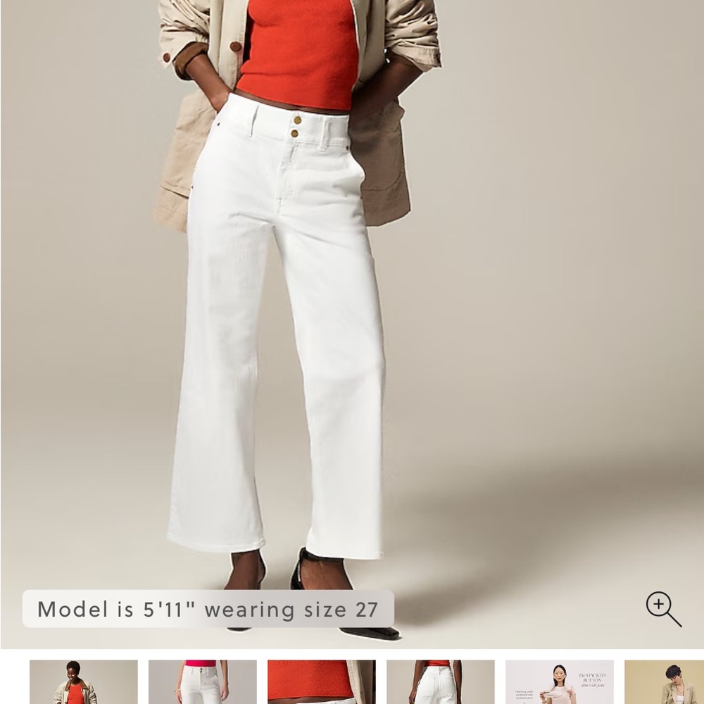 J. Crew Women's Slim Wide Stacked Buttons Jeans